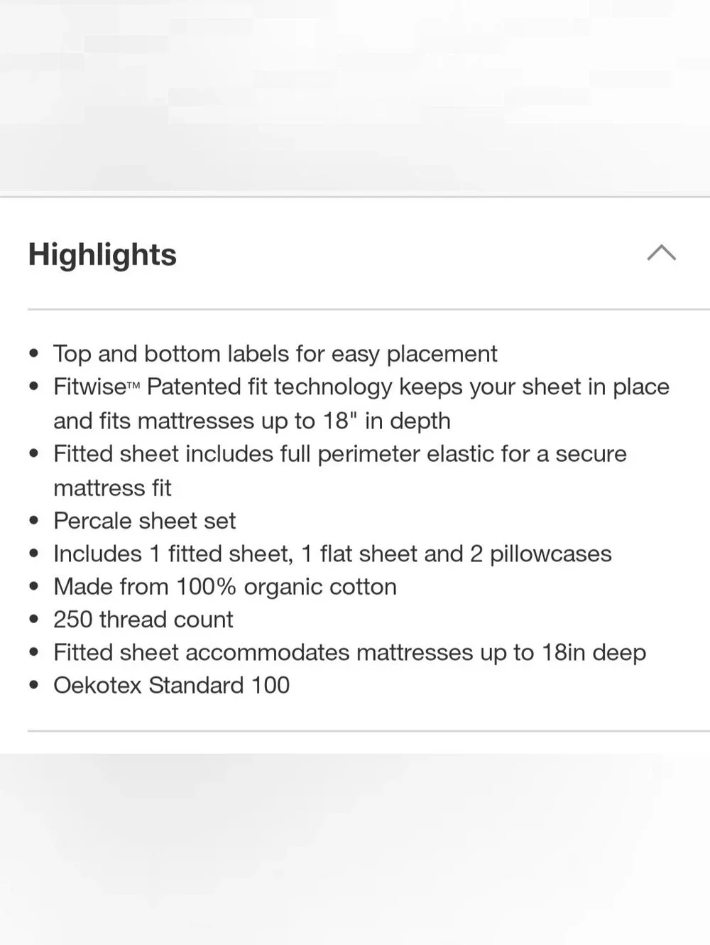 Full 250 Thread Count Organic Percale Sheet Set True White - Threshold™: GOTS Ce